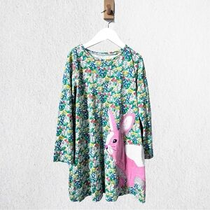 Mini Boden Liberty Floral Bunny Appliqué Dress 7/8